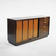 Harvey Probber, sideboard, 1950s, mahogany, walnut