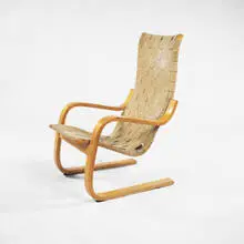 Cantilevered armchair, model 33/E by Alvar Aalto, 1947, birch, webbing, sold Jun 2001