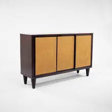 credenza by Edward Wormley, mahogany, cane, sold Jun 2001