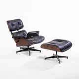 Charles and Ray Eames, 670 lounge chair and ottoman, 1956, rosewood plywood, leather, aluminum