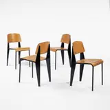 Jean Prouvé, Standard chairs, set of four