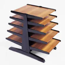 magazine tree by Edward Wormley, 1950s, Tawi veneer, walnut, sold Jun 2001