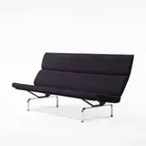 Charles and Ray Eames, compact sofa, 1954, chrome-plated and enameled metal, upholstery