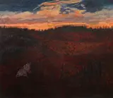 Movement Across the Valley by Victoria Crowe Obe Rsa Rsw, oil on canvas, sold May 2019