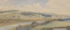 Tom Scott Rsa, Selkirk from Linglie, watercolour