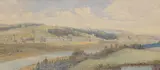 Tom Scott Rsa, Selkirk from Linglie, watercolour