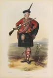 R. R. McIan, Clans of the Scottish Highlands, A set of ten framed and glazed hand-coloured aquatint plates by Dickinson