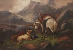 John Gifford, Stalking in the Highlands, oil on canvas