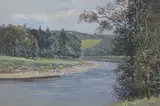 Frank Wallace, The Spey at Carron, watercolour and gouache