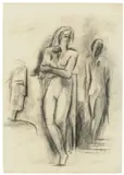 Willi Baumeister, Maler und Modell, 1913, Kohle auf Papier