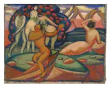 Max Ackermann, Ohne Titel (Tanzszene), 1914, Tempera und Farbkreiden auf leichtem Karton