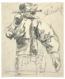 Eugen Schönebeck, Agit, 1965, Bleistift auf Velin