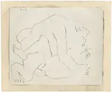 Étreinte II by Pablo Picasso, 1963, Linolschnitt in Weiß auf mit Tusche grundiertem Arches-Velin, sold Dec 2016