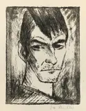 Otto Mueller, Selbstbildnis nach rechts (2), 1921, Lithographie auf Papier