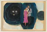 Franz West und Werner Büttner, Ohne Titel, Collage, Mischtechnik und Musikkassette auf Papier, im Künstlerrahmen