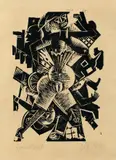 Otto Dix, Apotheose, 1919, Holzschnitt auf dünnem bräunlichen Bütten