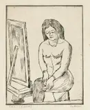 Max Beckmann, Toilette (vor dem Spiegel), 1923, Kaltnadel auf Bütten (Wasserzeichen: BSB [im Kreis])