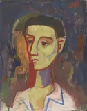 Karl Hofer, Junger Mann, 1953, Öl auf Hartfaser