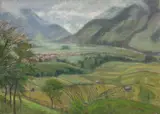 Otto Modersohn, Blick auf Hindelang (Wiesen), 1933, Öl auf Leinwand