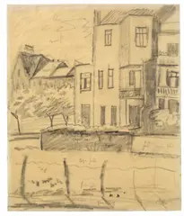 Hinterhäuser by August Macke, 1911, Bleistift auf Transparentpapier, sold Dec 2016