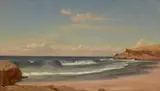 Robert Kummer, Bucht bei Colares (Portugal). (Nach) 1859, Öl auf Papier, vom Künstler auf Karton aufgezogen