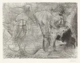 Pablo Picasso, Étreinte I, 1963, Kaltnadel auf Rives-Velin