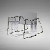 Charles Hollis Jones, Bolt chair (from the Tumbling Block Line), c. 2014, Lucite, polished nickel-plated steel