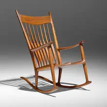 Sam Maloof, Rocking chair, 1979, walnut, ebony