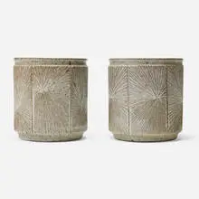 David Cressey and Robert Maxwell, Sunburst planters, pair, c. 1970, glazed stoneware