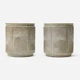 David Cressey and Robert Maxwell, Sunburst planters, pair, c. 1970, glazed stoneware