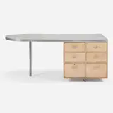 Albert Frey, Custom Desk for the Clark and Frey office building, Palm Springs, c. 1947, plywood, aluminum, vinyl