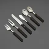 Allan Adler, Rare Town and Country Flatware service, c. 1955, sterling silver, ebony