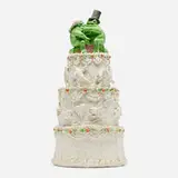 David Gilhooly, Erotic Frog Wedding Cake #6, 1979, glazed and painted earthenware