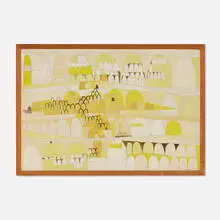 Gere Kavanaugh, Untitled, c. 1955, gouache and mixed media on panel in artist's frame
