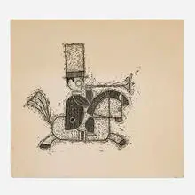 Eames Office, Untitled, woodcut on board