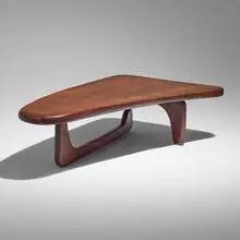Arthur Espenet Carpenter, Rare Noguchi Form coffee table, 1975, walnut