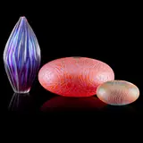 Philip Baldwin & Monica Guggisberg, Collection of Three glass vessels, Switzerland/France/Wales