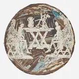 Viola Frey, Massive wall-hanging charger (Double Skeleton and The Venus)