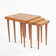 Russel Wright, nesting tables, 1940s, maple