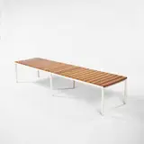Florence Knoll, slat bench, 1950, enameled metal, birch