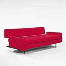 daybed by Florence Knoll, c. 1952, steel, upholstery, sold Jun 2001