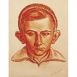 Edmund Brucker, Study for Bag Ears, c. 1943, conte crayon on paper