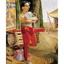 D.W. Brown, Untitled (Circus Performer), c. 1940, oil on canvas