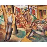 Leon Bibel, Idle Men, 1936, oil on canvas