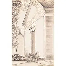 George Ault, Church Front, Woodstock, 1933, graphite on paper