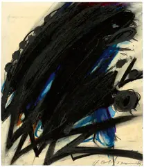 Kopf by Arnulf Rainer, 1969, Tusche und Ölkreide auf Papier, sold Nov 2018