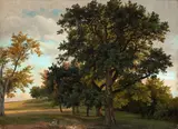 Friedrich Preller d. Ä., Landschaft bei Weimar, Öl auf Leinwand. Doubliert