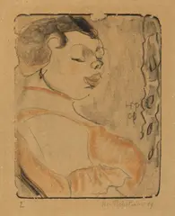 Chansonette by Max Pechstein, 1909, Farblithographie auf bräunlichem Papier, sold May 2014