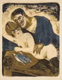 Otto Dix, Matrose und Mädchen, 1923, Farblithographie auf Papier