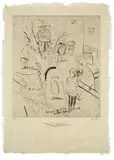Martin Kippenberger, Yeschen.. Nochen... Vielleichtchen, 1991, Original-Leinenmappe mit 5 Kaltnadelarbeiten, jeweils auf Japan